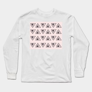 Blush abstract geo triangles Long Sleeve T-Shirt